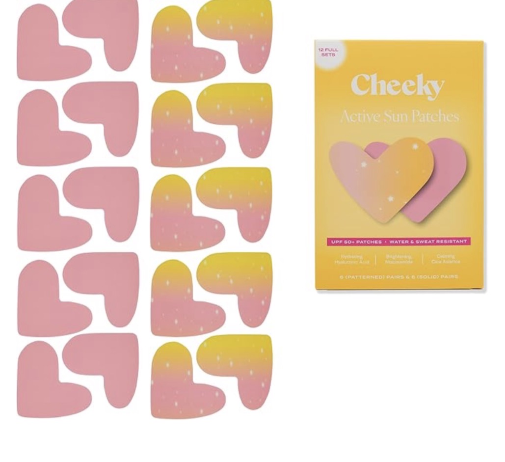 Cheeky UPF 50+ Sun Protective UV Sun Patch for Golf, Tennis, Hiking, Outdoor Activities - Bubblegum Sorbet 12 PAIRS