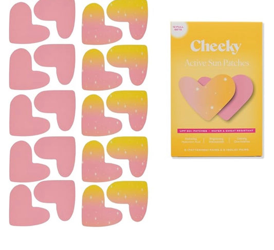 Cheeky UPF 50+ Sun Protective UV Sun Patch for Golf, Tennis, Hiking, Outdoor Activities - Bubblegum Sorbet 12 PAIRS