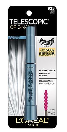 Loreal Telescopic Original Waterproof Lengthening Mascara, 925 Black - Shopping District