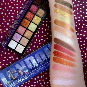 RUDE Metropolis 14 Color Eyeshadow Palette - London - Shopping District